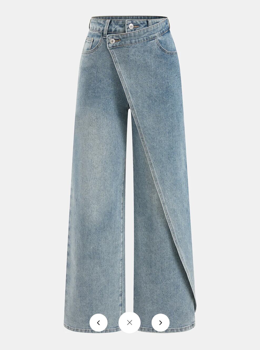 NWT Commence Asymmetric Mid-Waist Straight-Leg Jeans Sz XL